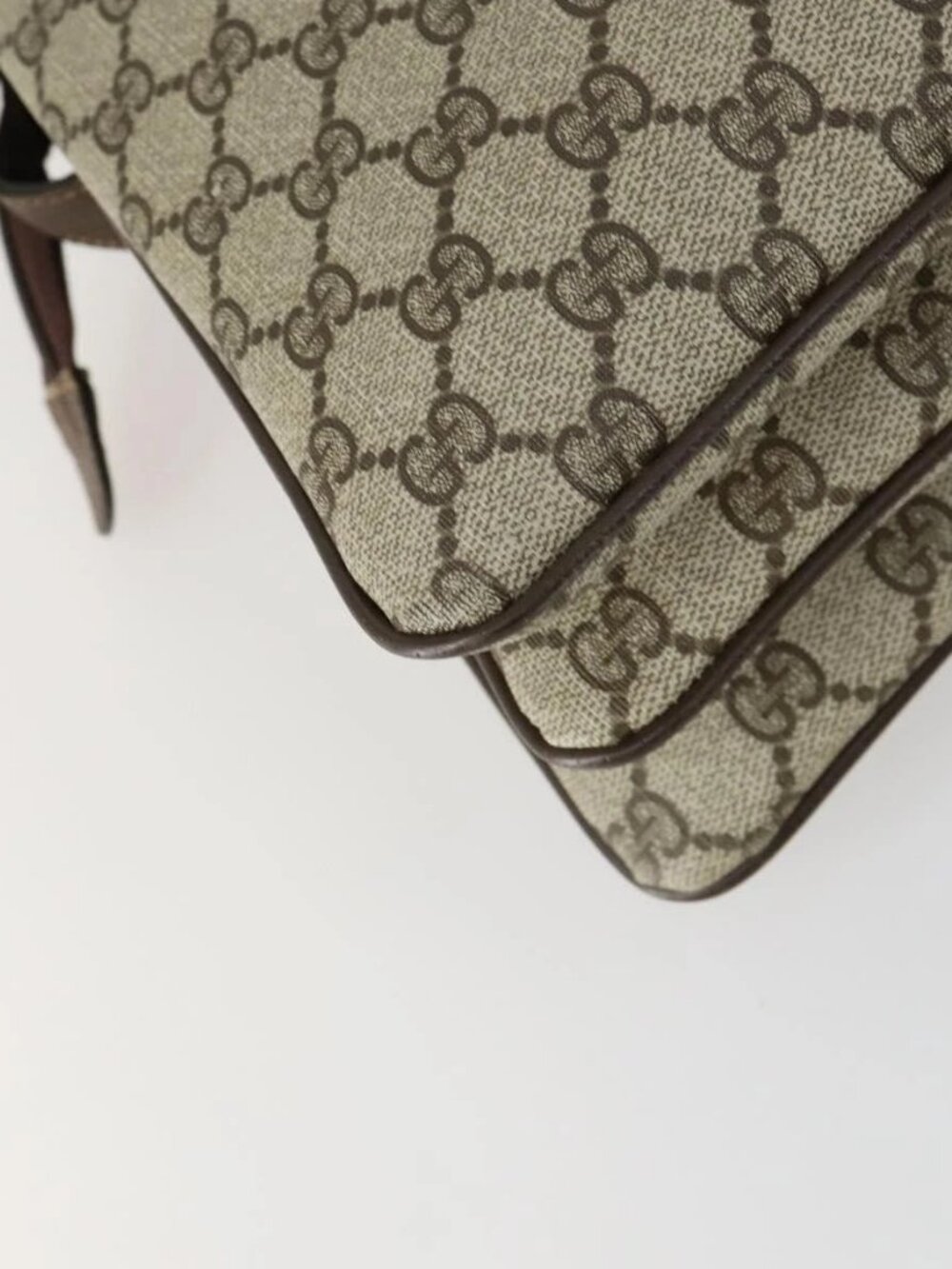 GUCCI GG Supreme Web Sherry Line Bag PVC Beige Gold 41 001 4085 Auth 156428 - Picture 5 of 16